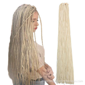Wholesale Straight Zizi Box Crochet Hair Long And Thin Box Braiding Hair Solid Color Synthetic Fiber Black Gray Brown Purple